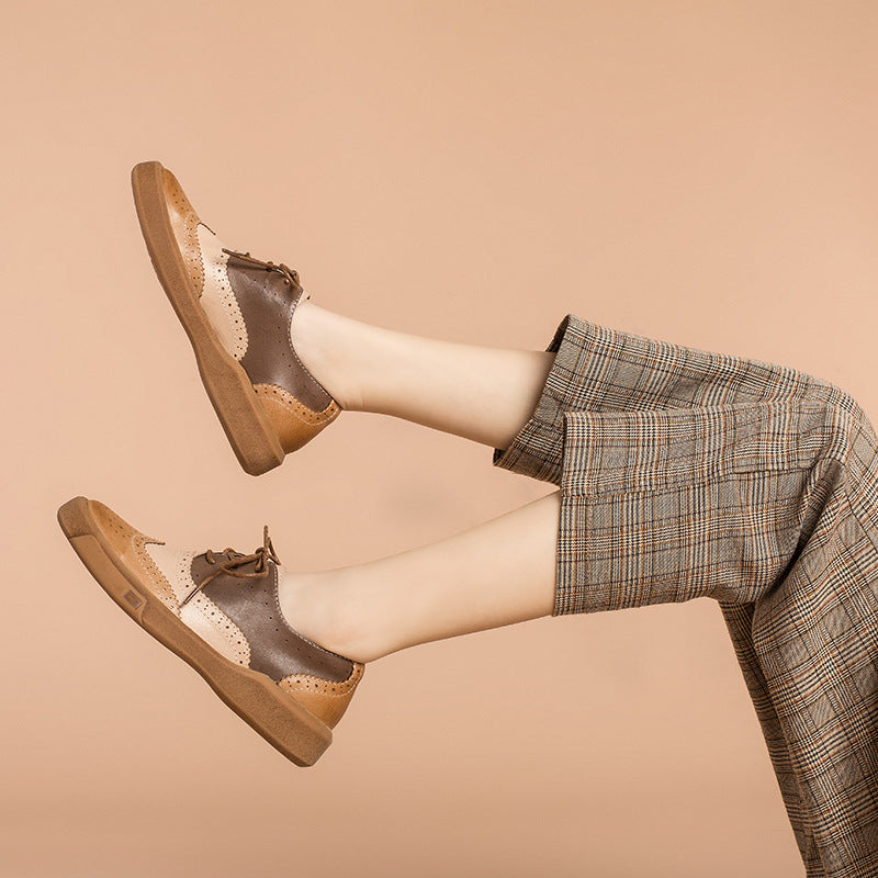 Women's Brogue Leather Oxfords