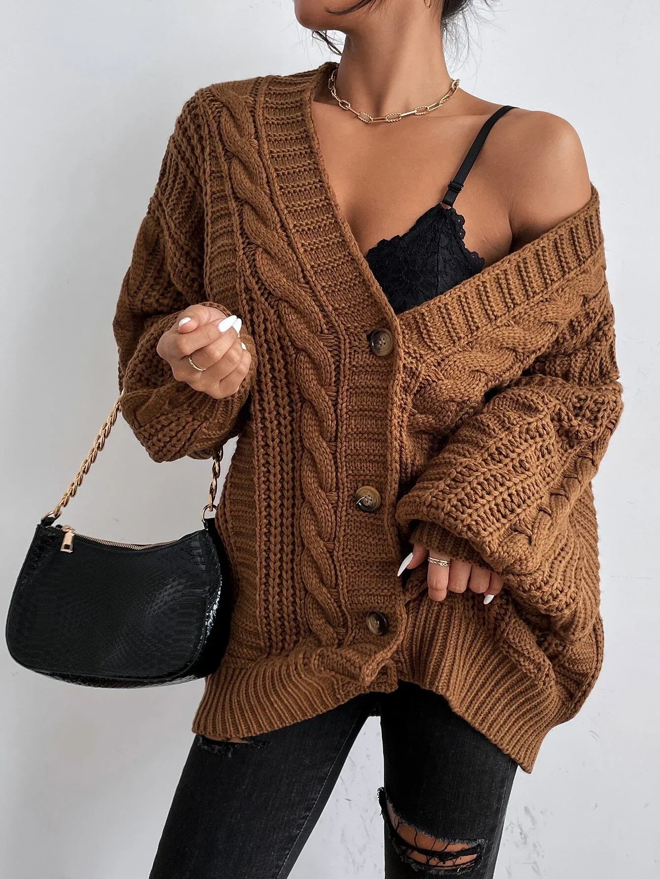 Barnsley™ | Chunky Cable Knit Cardigan | Oversized