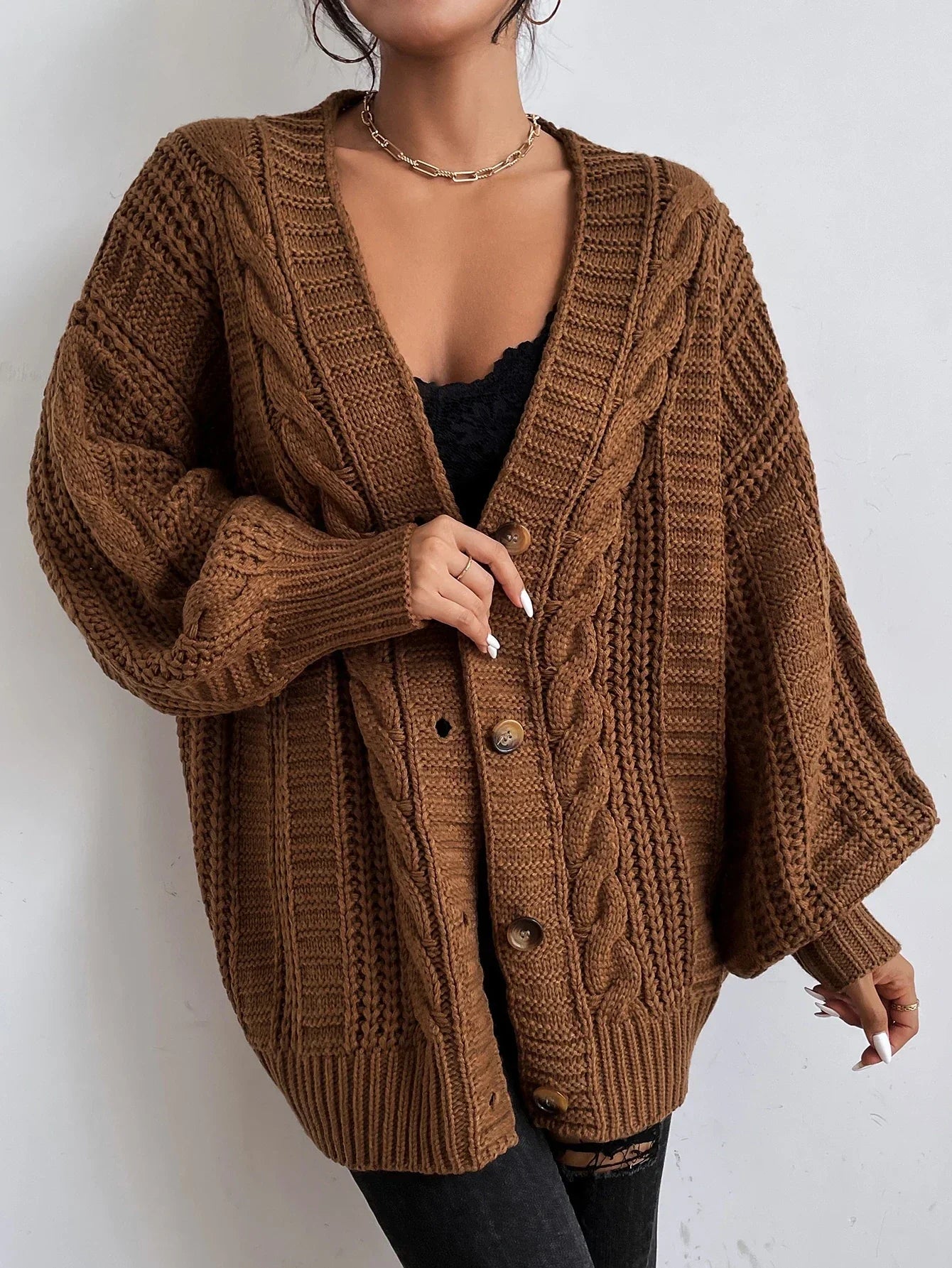Barnsley™ | Chunky Cable Knit Cardigan | Oversized