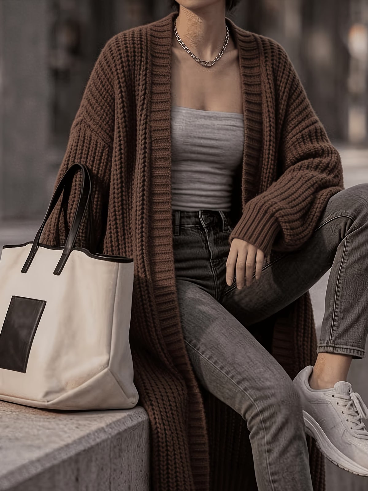 Bettina | Chunky Ribbed Maxi Cardigan