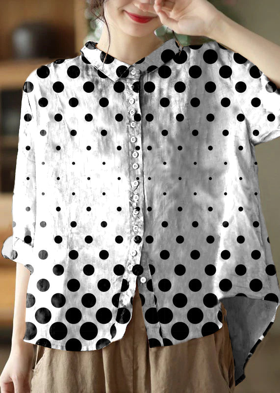 Rosanne™ | Floral Print Button-Front Blouse with Relaxed Fit and Long Sleeves