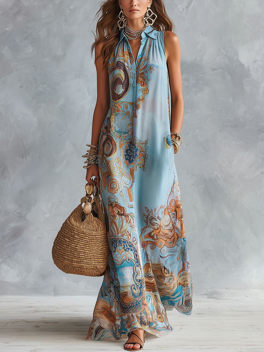 Bellazura™ | Mediterranean Resort Maxi Dress