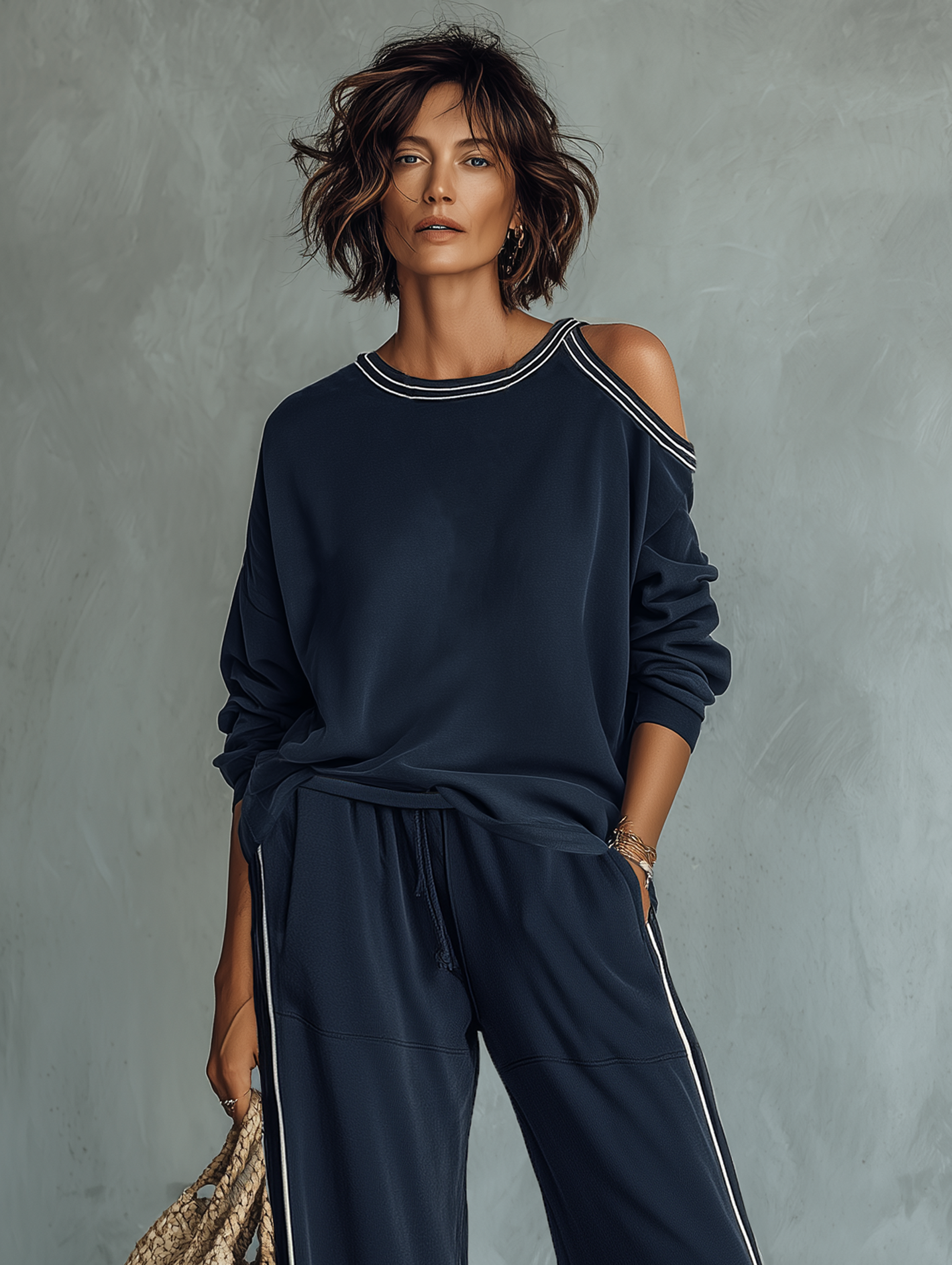 Varlinda™ | Cold-Shoulder Sweat Set