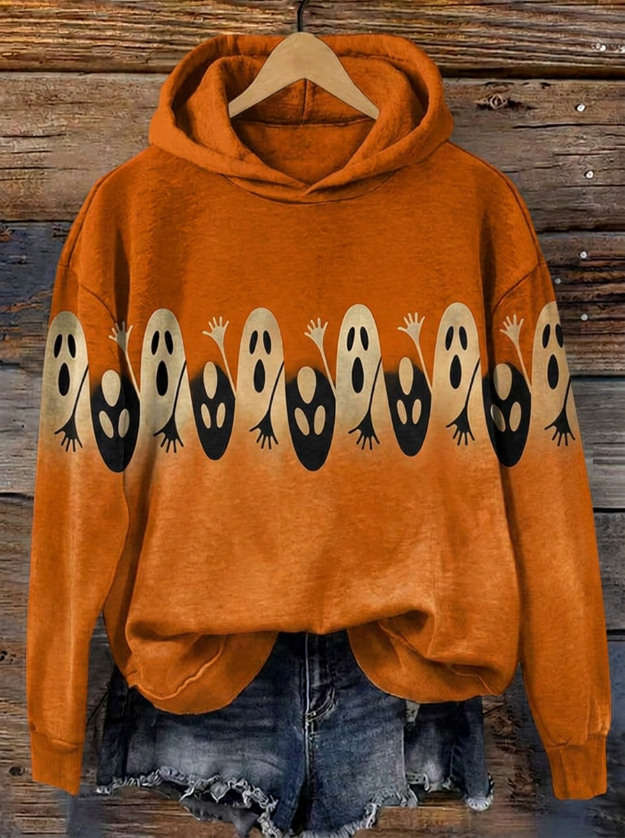 Women's Halloween Ghost Ombre Hoodie