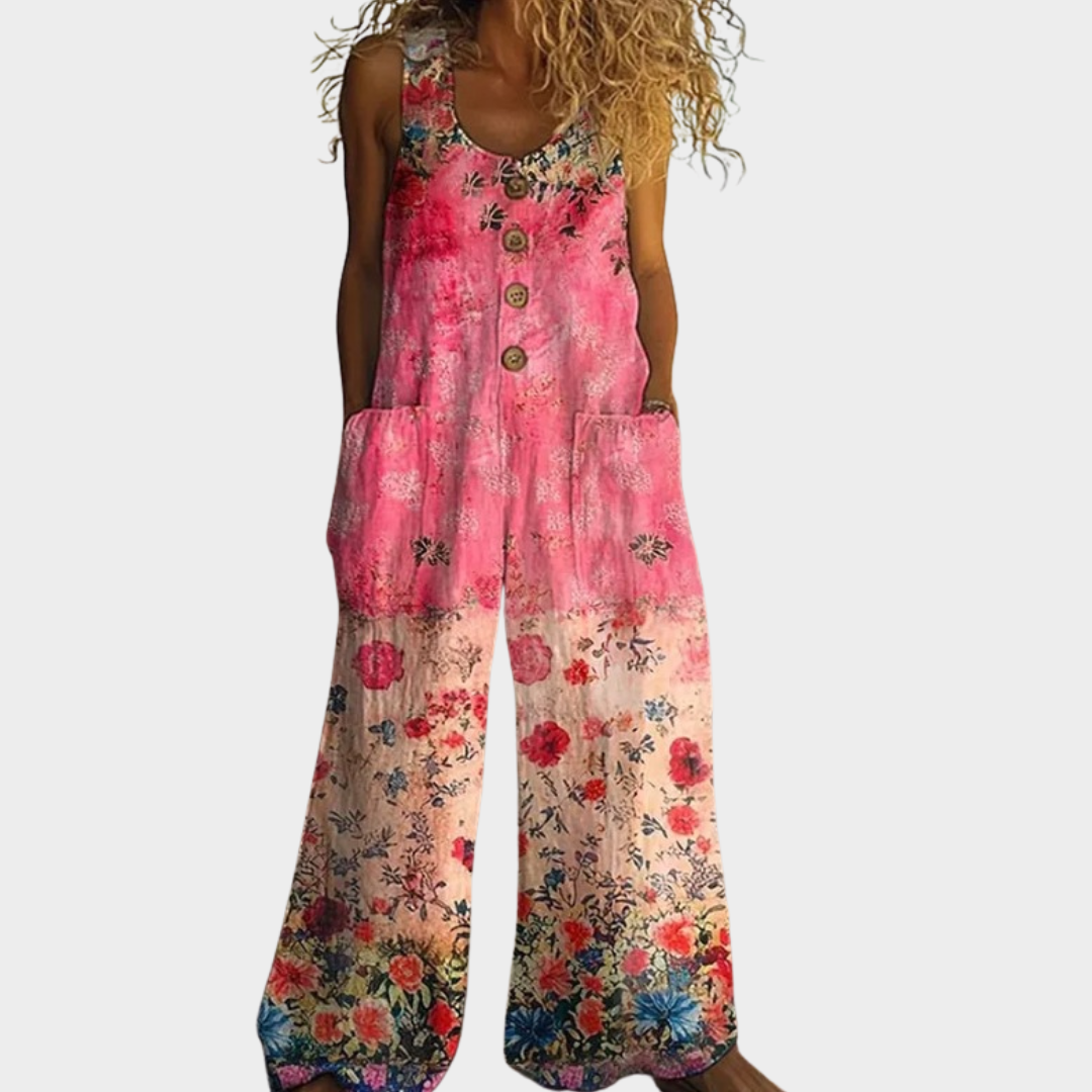 Clovinda™ | Boho Floral Jumpsuit