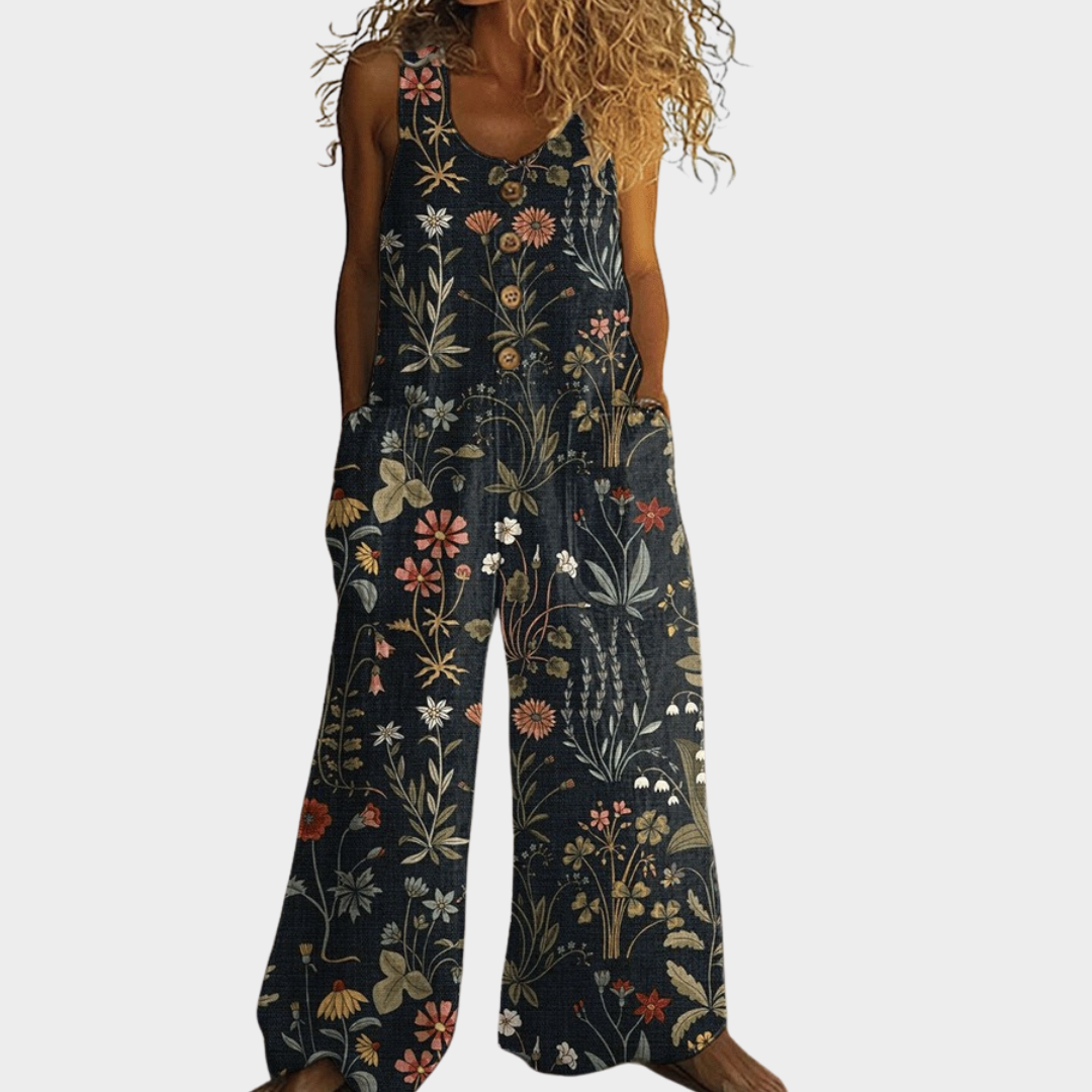 Marguerite™ | Folk Floral Casual Jumpsuit