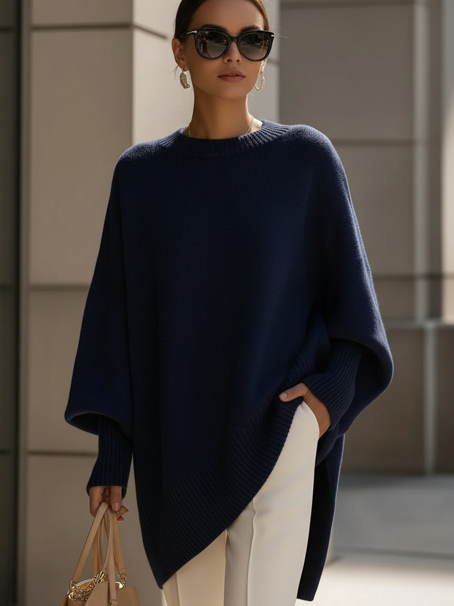 Tatiana™ | Oversized Draped Wide-Neck Sweater