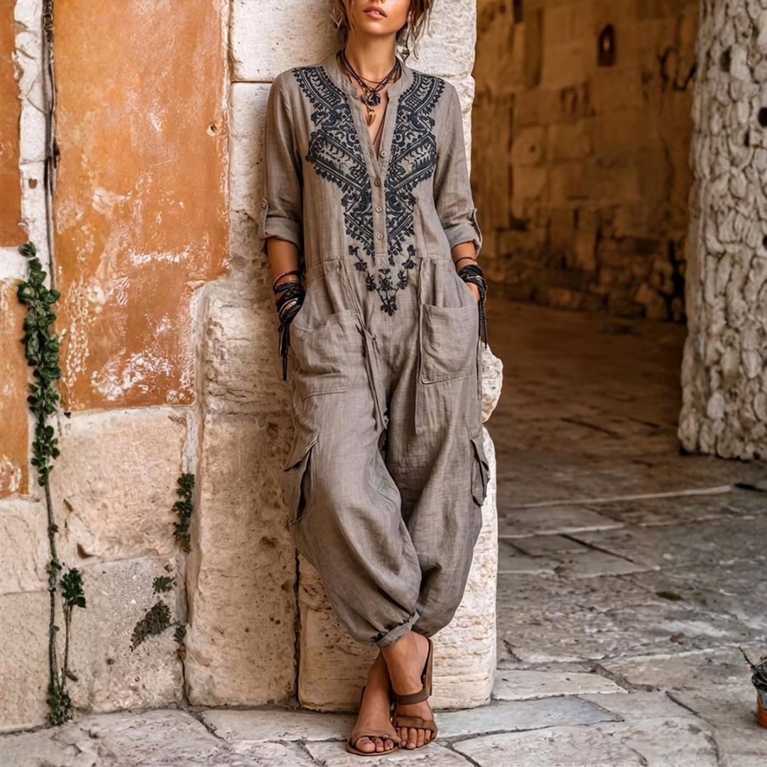Harlow™ | Embroidered Wide-Leg Jumpsuit