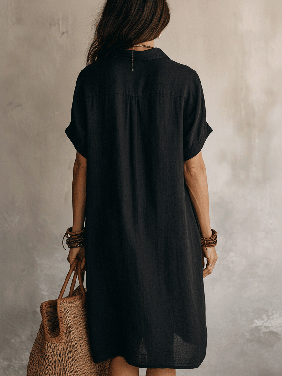 Priscilla™ | Button-Down Midi Shirt Dress