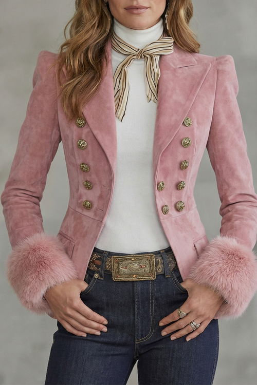 Élouren | Women's Tailored Slim Fit Elegance Suede Blazer