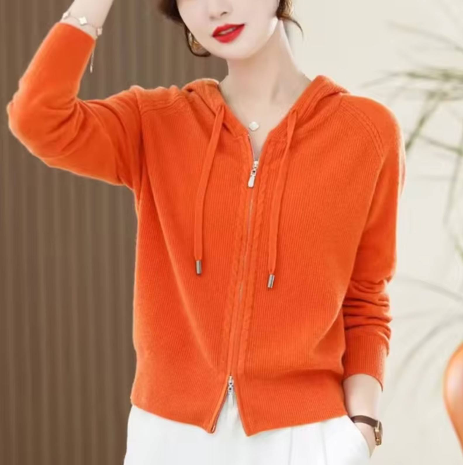 Nadia™ | Zip-Up Hooded Cardigan