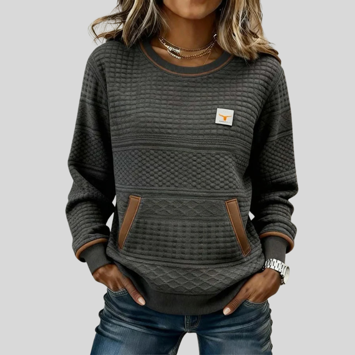 Noelle™ | Crew Neck Colorblock Sweatshirt