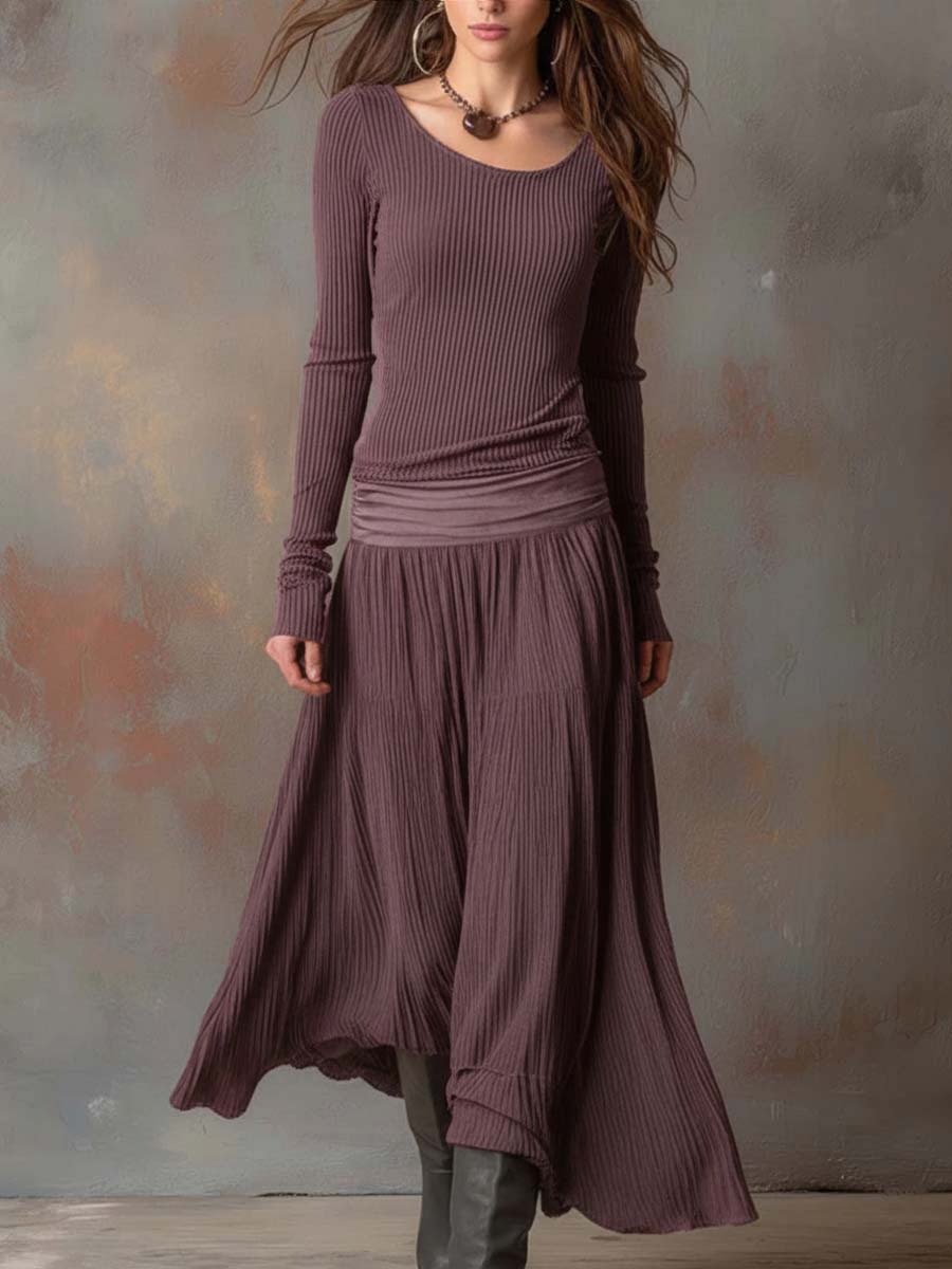 Laverne™ | Long Sleeve Midi Dress