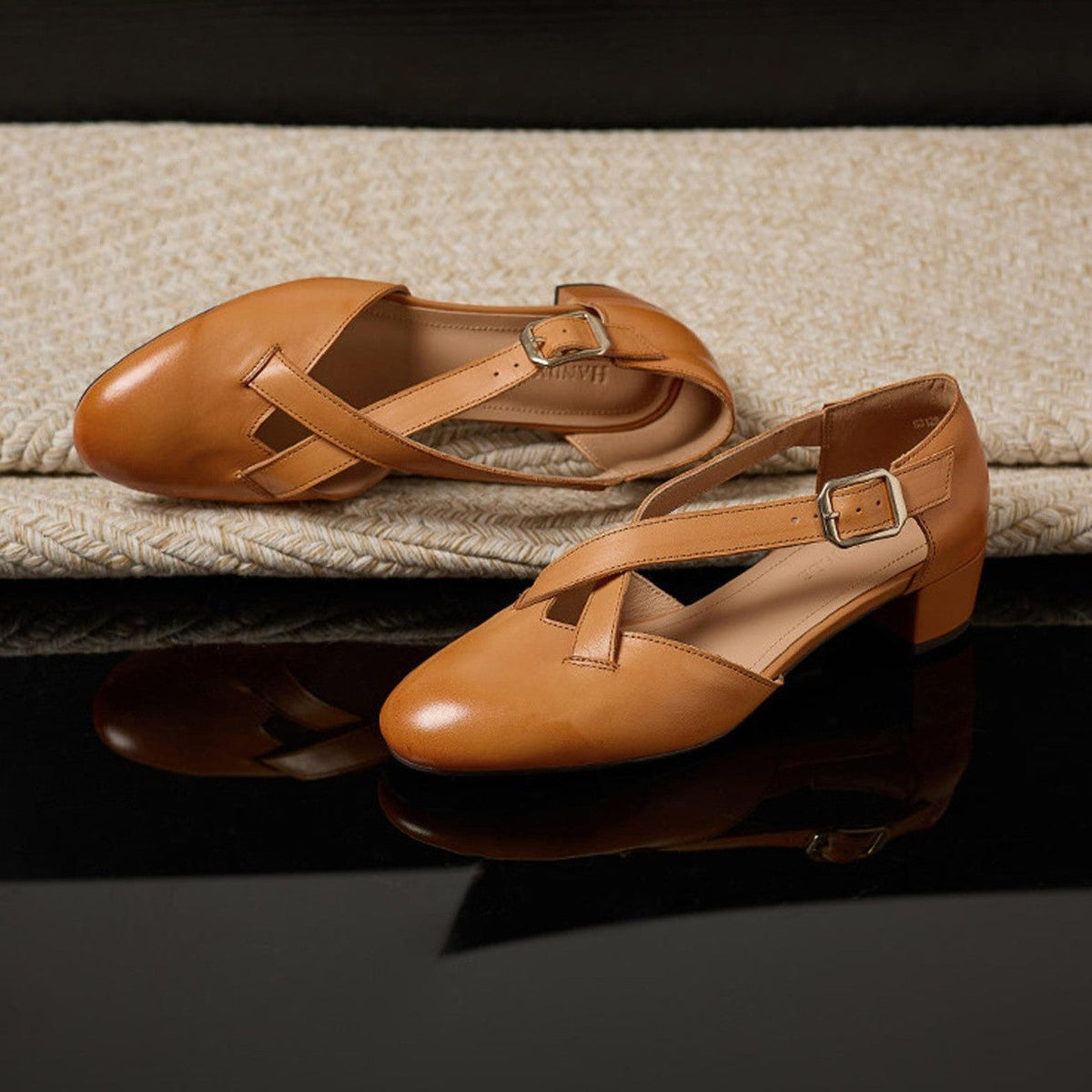 Women's Crossstrap Leather Heels