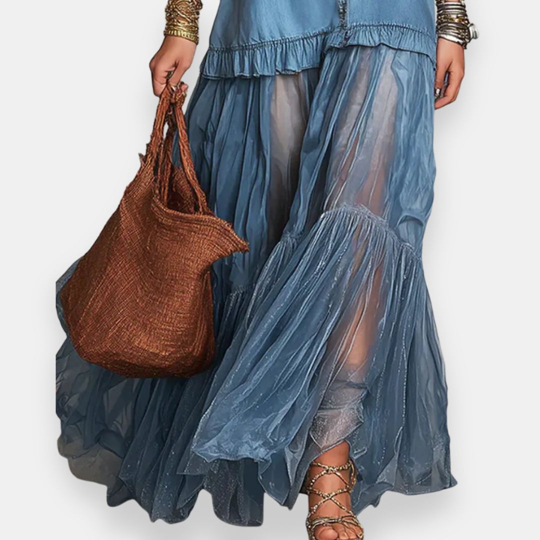 Maureen™ | Long Bohemian Ruffle Dress