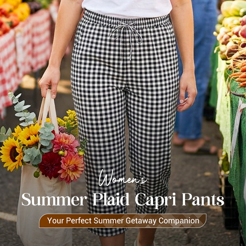 Imogen™ | Relaxed Summer Plaid Capri Pants