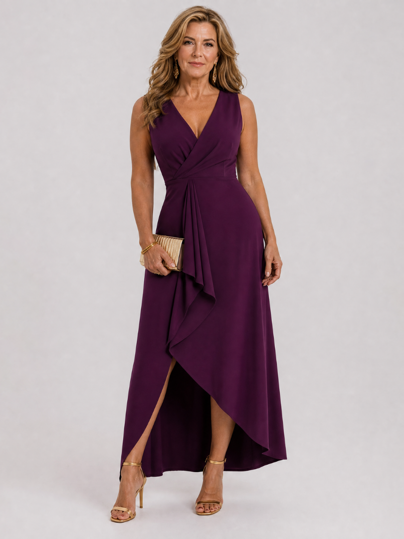 Celeste™ | Sleeveless Wrap High-Low Midi Dress