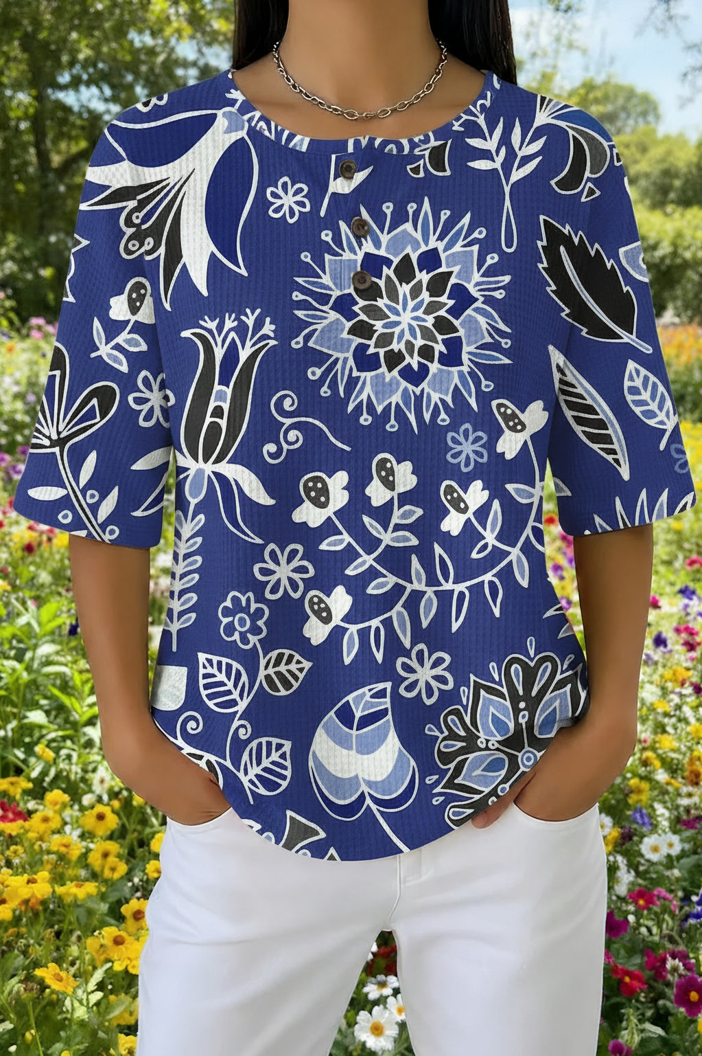 Vexanne™ | Vintage Floral Pattern Short Sleeve Shirt