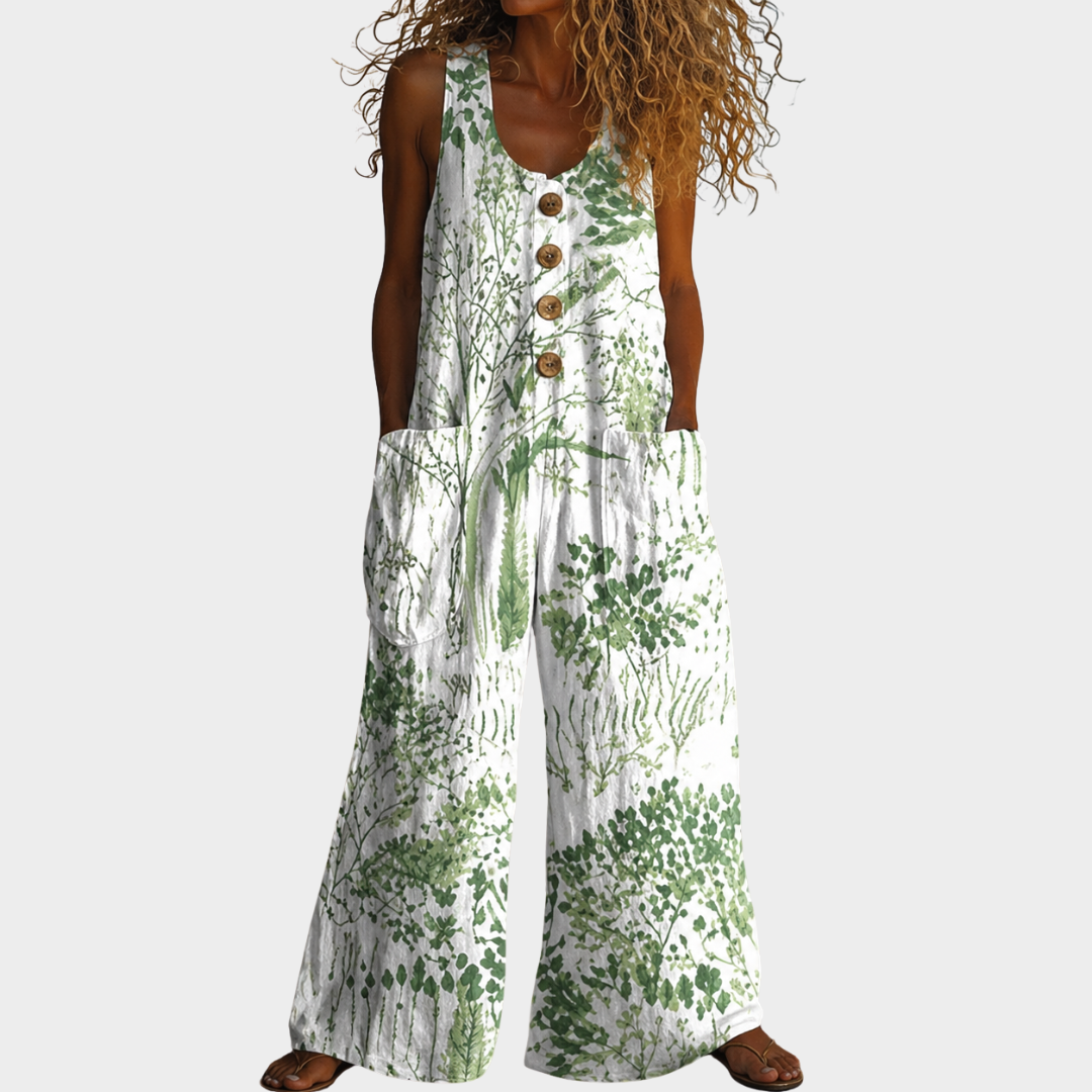 Nolaine™ | Spring Print Relaxed Jumpsuit
