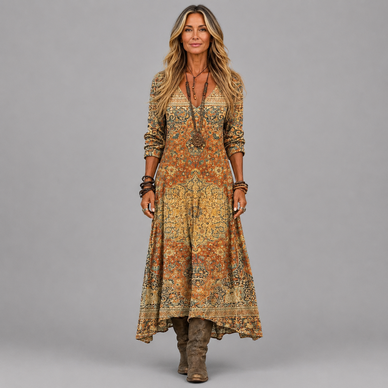 Priscilla™ | Vintage Inspired Effortless Style Maxi Dress