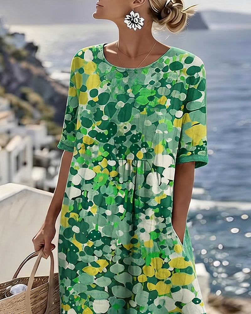 Floralie™ | Elegant Floral Summer Midi Dress