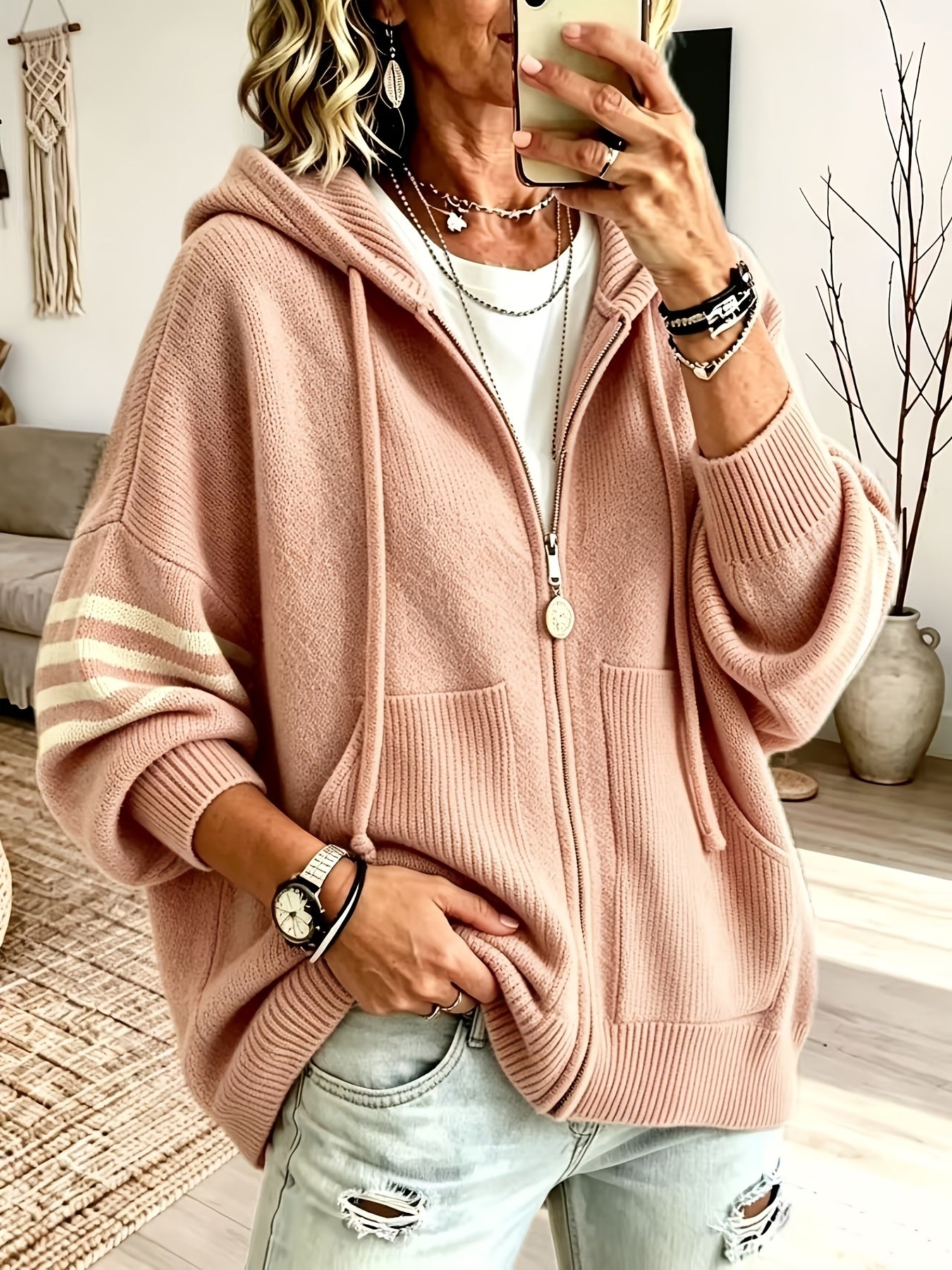 Tilda™ | Zip-Up Hooded Sweater Jacket