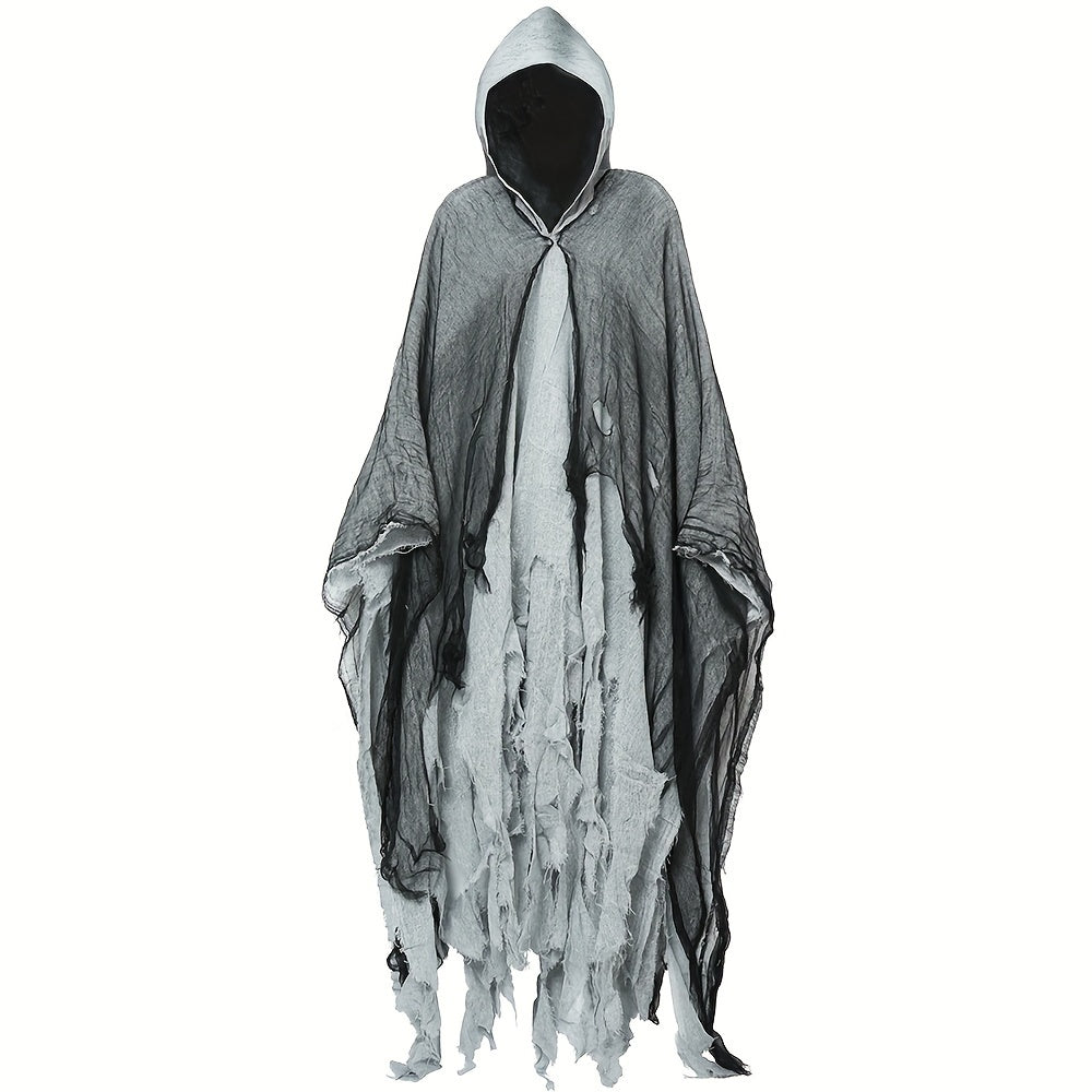 Women's Halloween Skeleton Hooded Cape & Mask