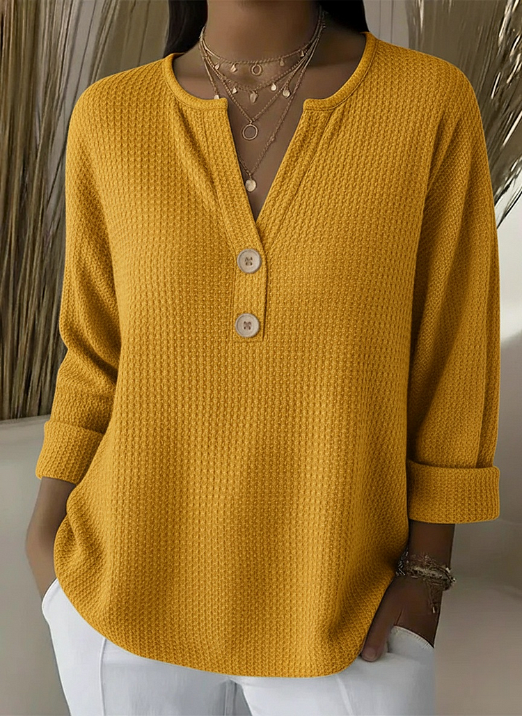 Anouk™ | Textured Button Sweater