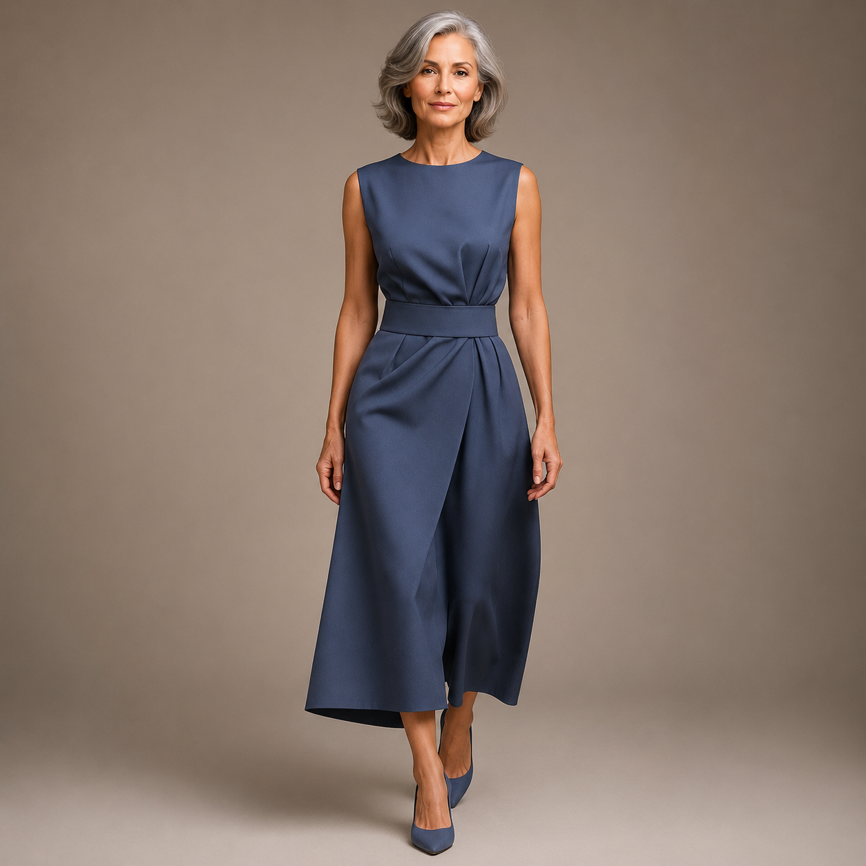 Nova™ | Sleeveless Wrap-Style Midi Dress
