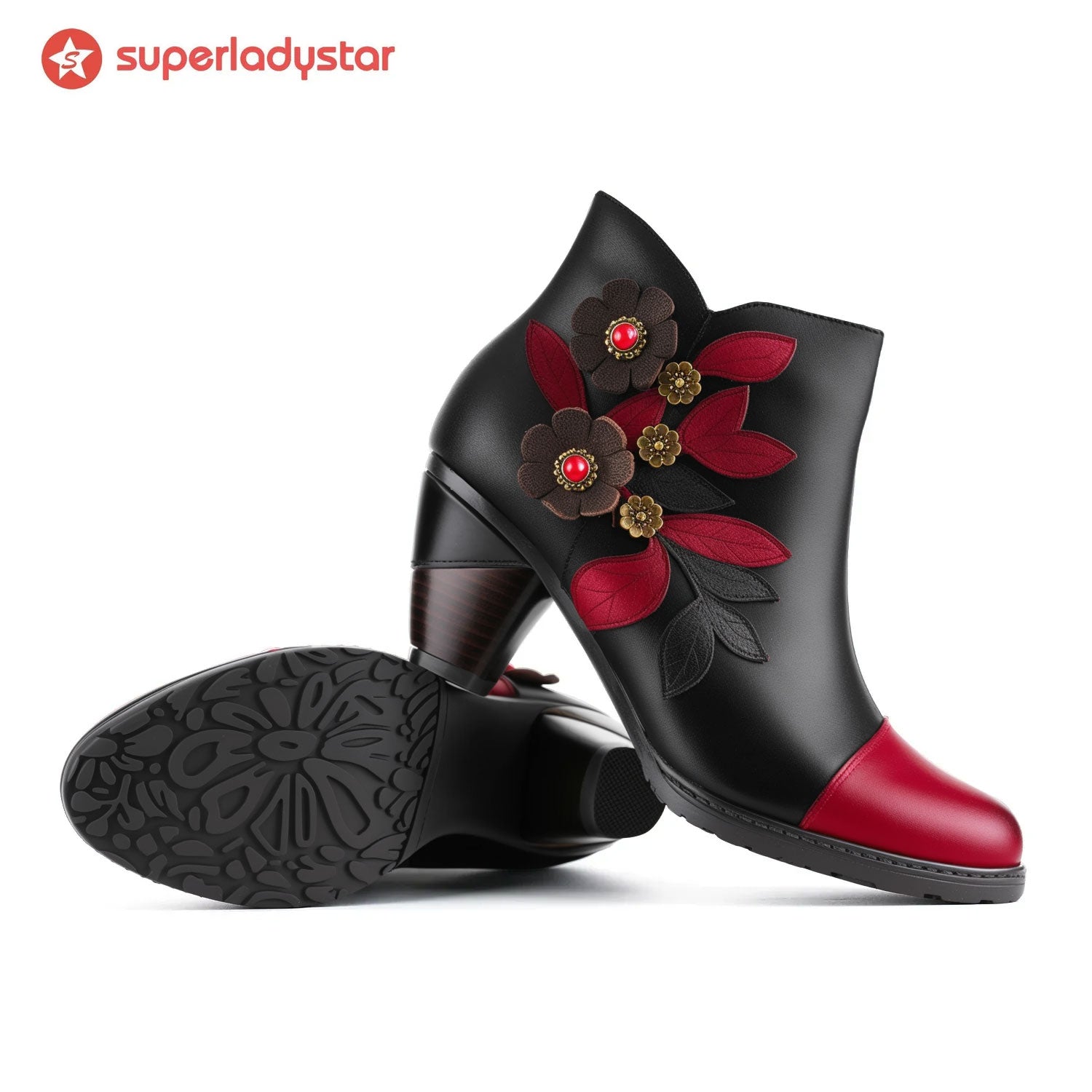 Bellantyne™ | Retro Boho Floral Charm Ankle Boots
