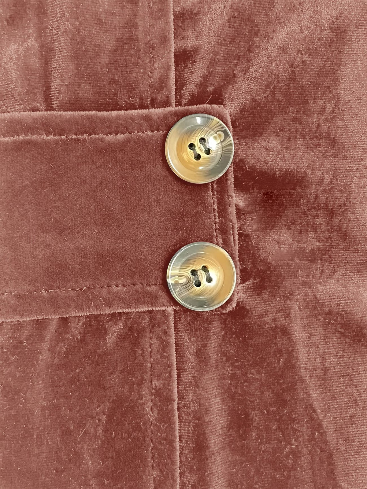Sienna™ | Rust Velvet Button-Tab Cardigan