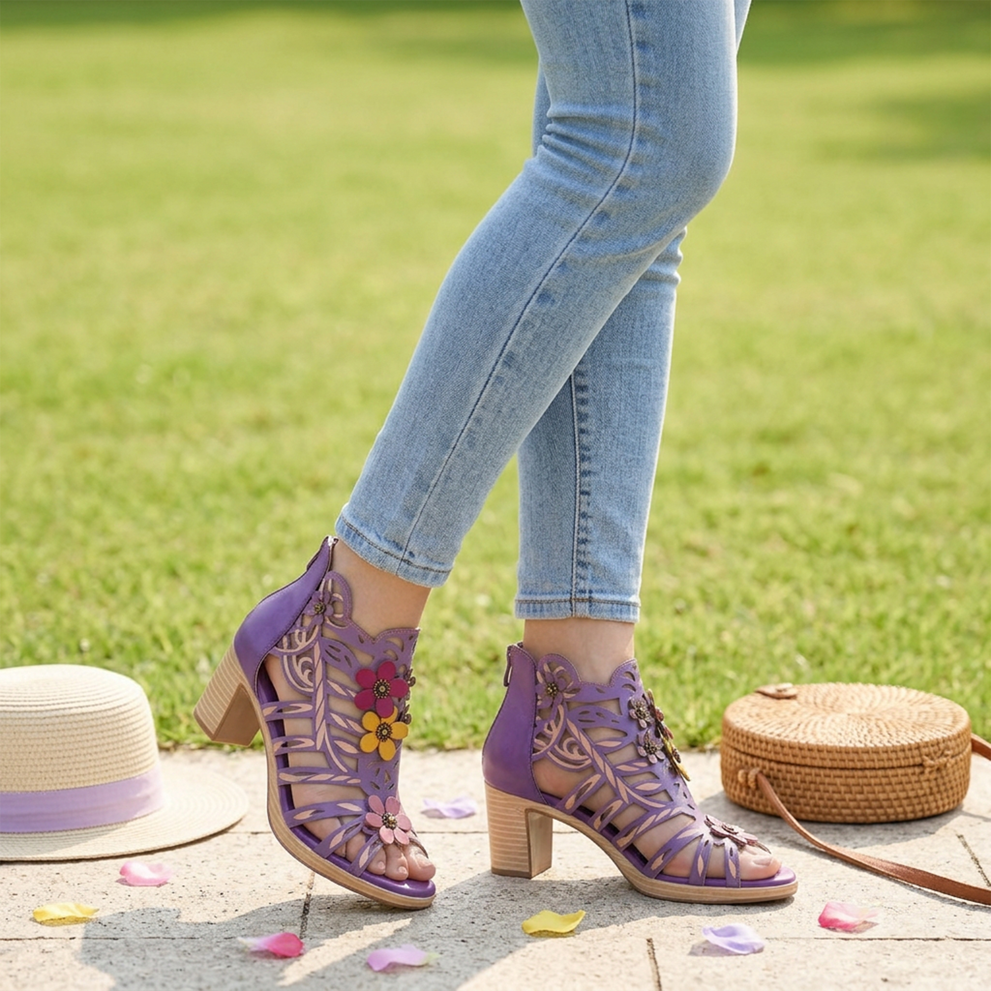 Orvella™ | Blooming Vine Cutout Heeled Sandal