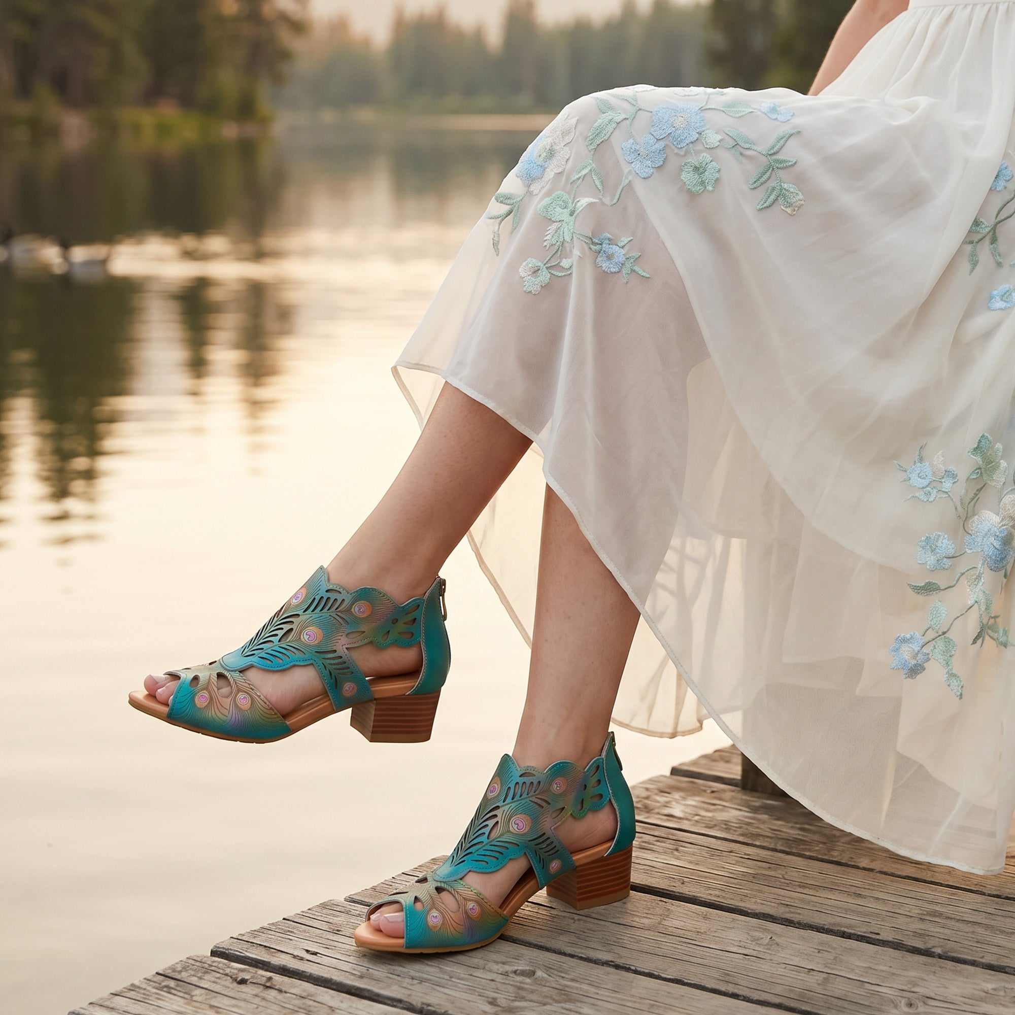 Fawnella™ | Peacock Cutout Sandal