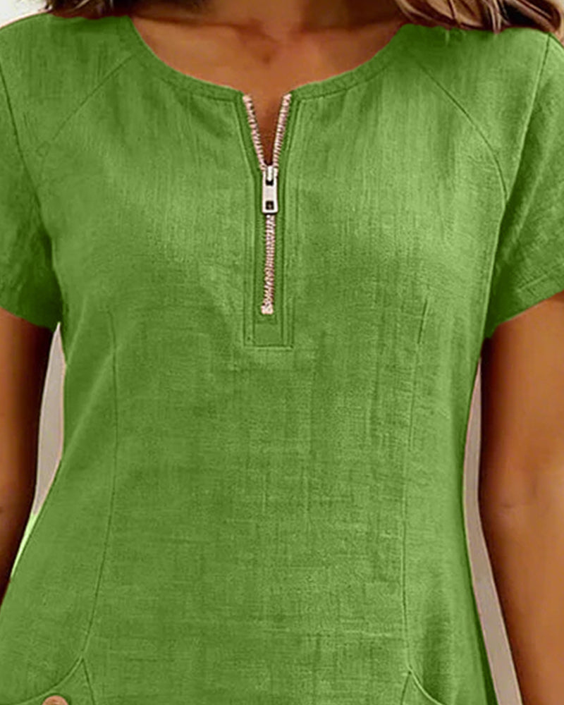 Cataline™ | Casual Zipper Dress with Pockets