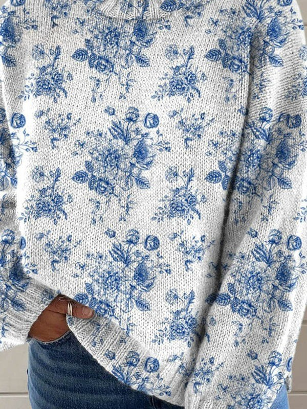 Arlene™ | Floral Print Turtleneck Sweater