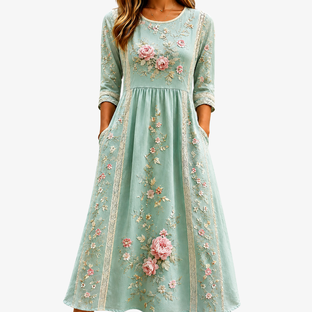 Tilliana™ | Rose Garden Grace Midi Dress