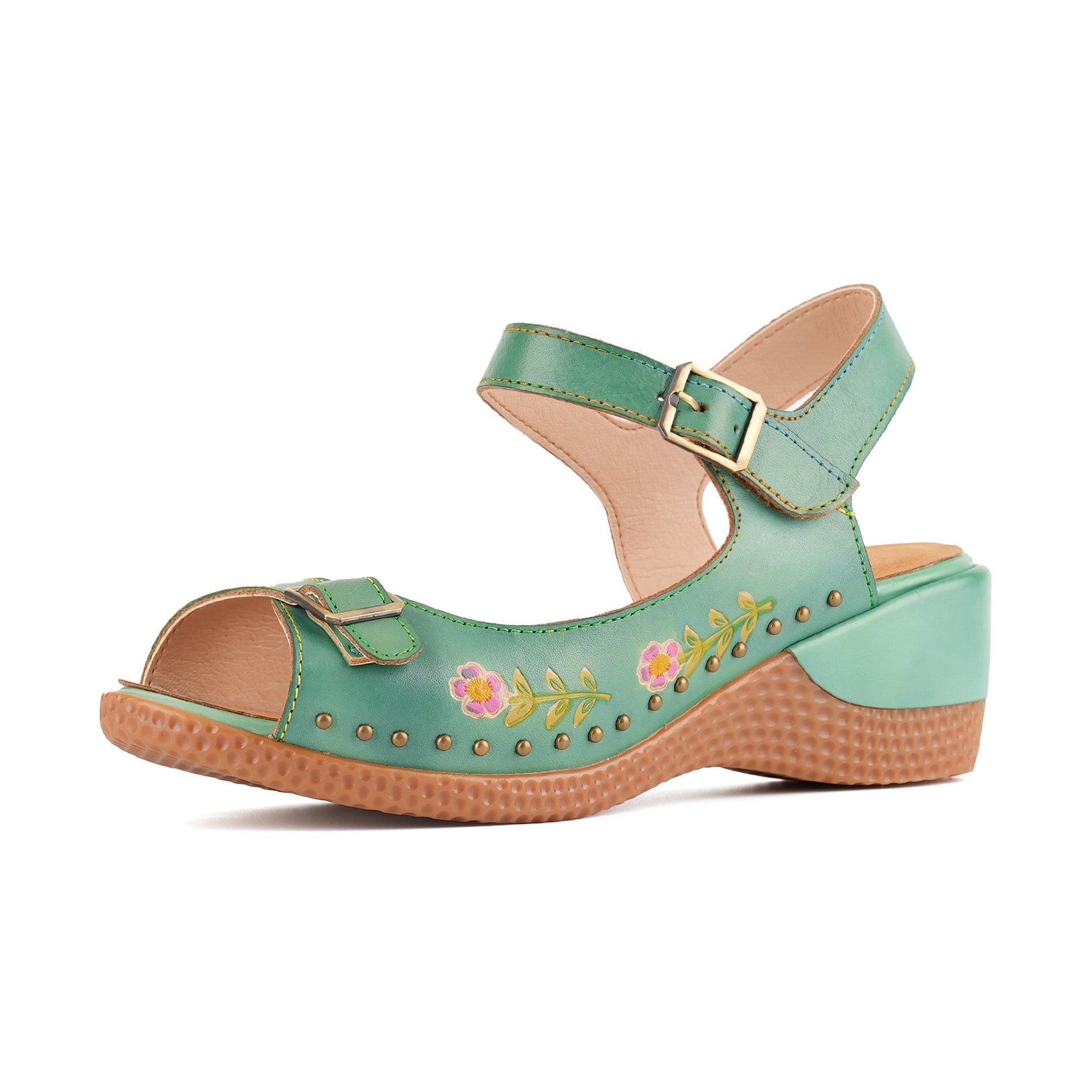 Aveline™ | Floral Embroidered Wedge Sandal