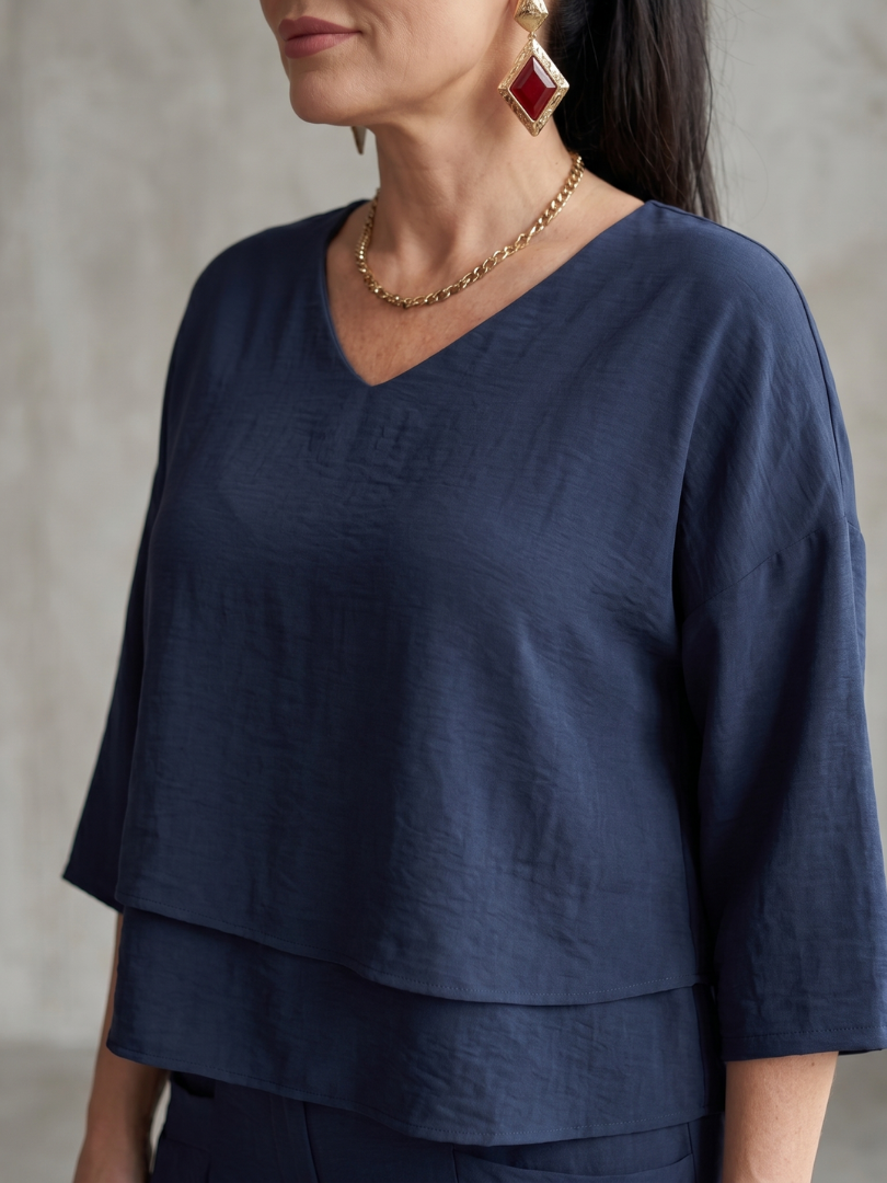 Greta™ | Layered Top Wide Leg Set
