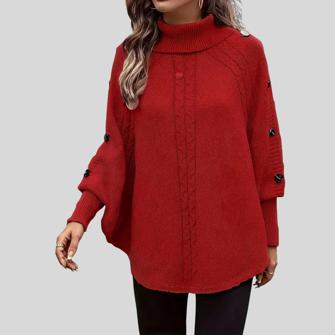 Norelle™ | High-Neck Cable-Knit Sweater