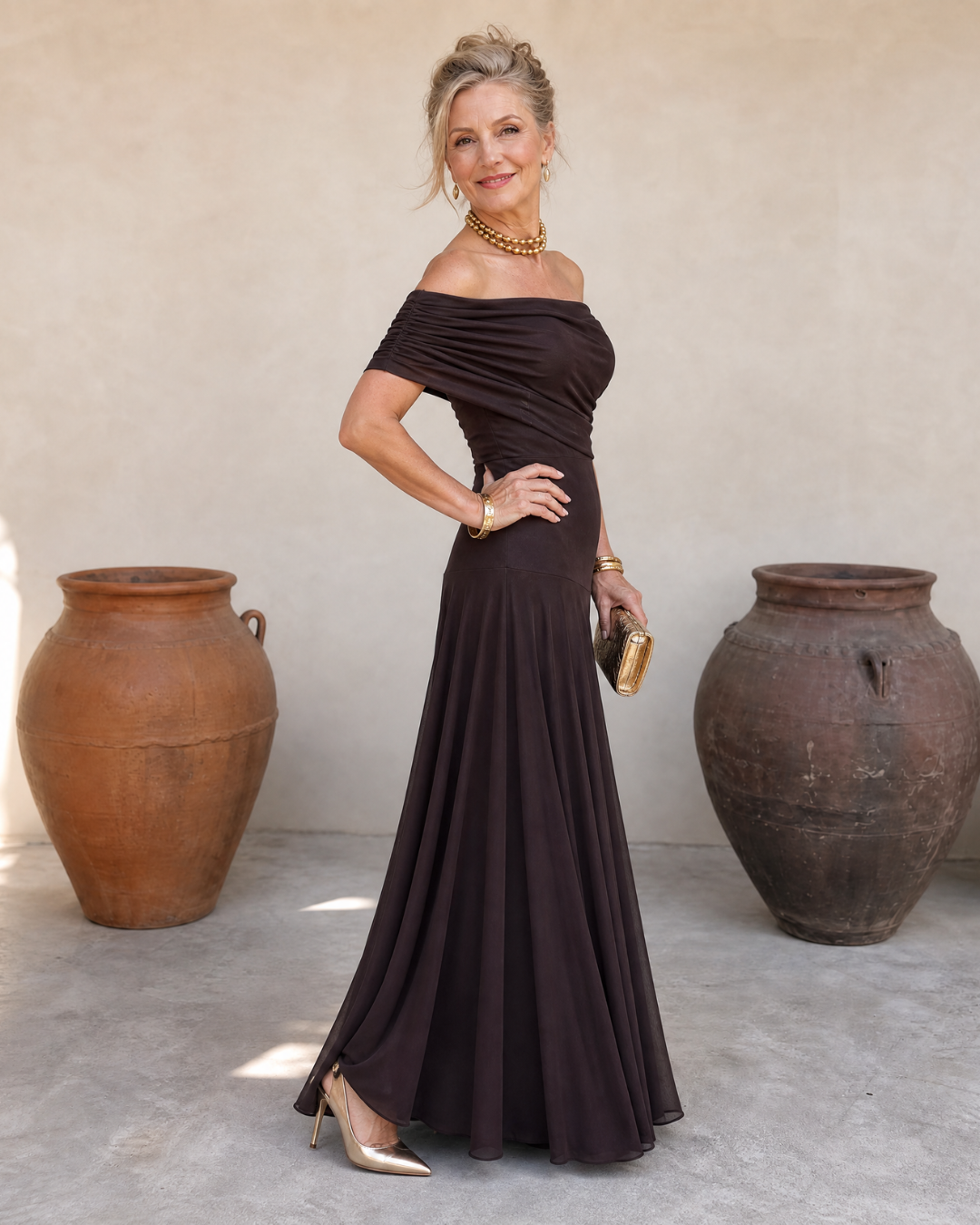 Octavia™ | Off-Shoulder Draped Maxi Dress