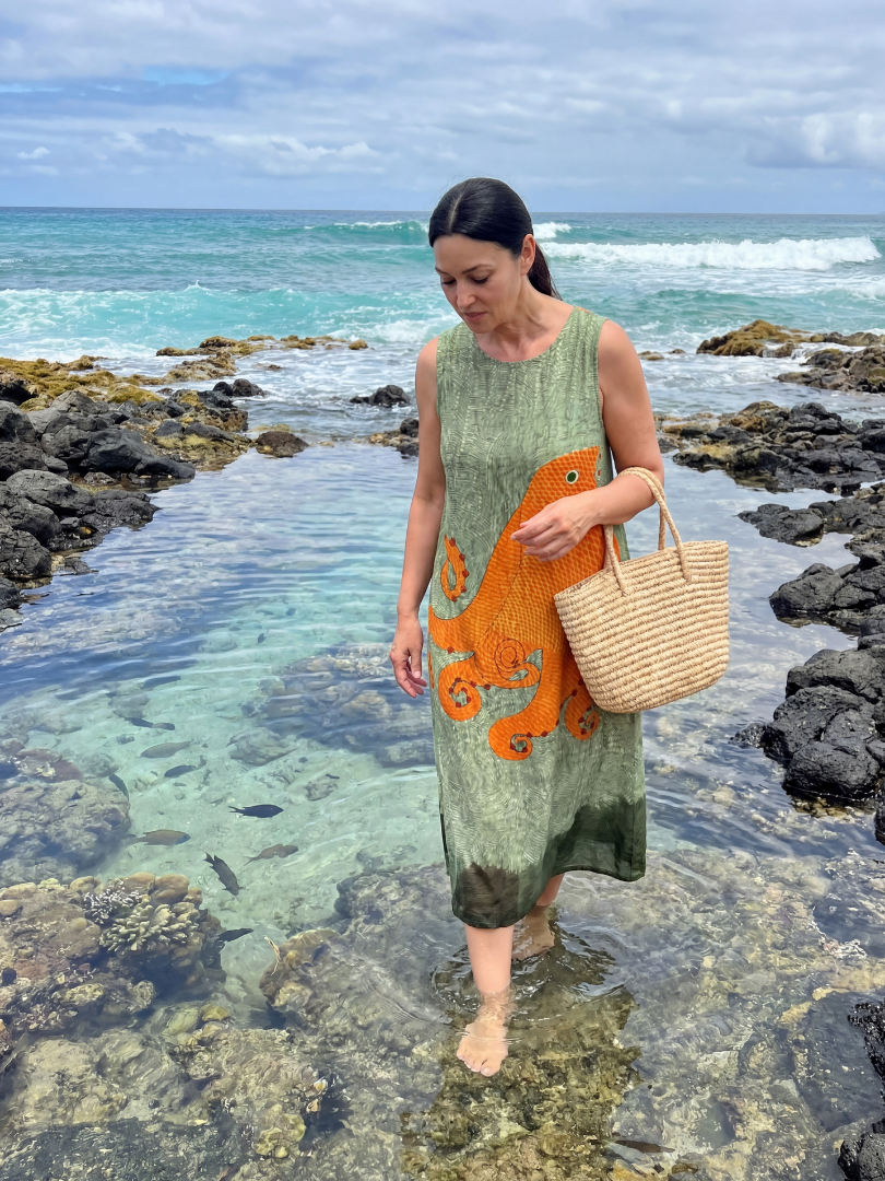 Nadia™ | Ocean Wave Midi Dress