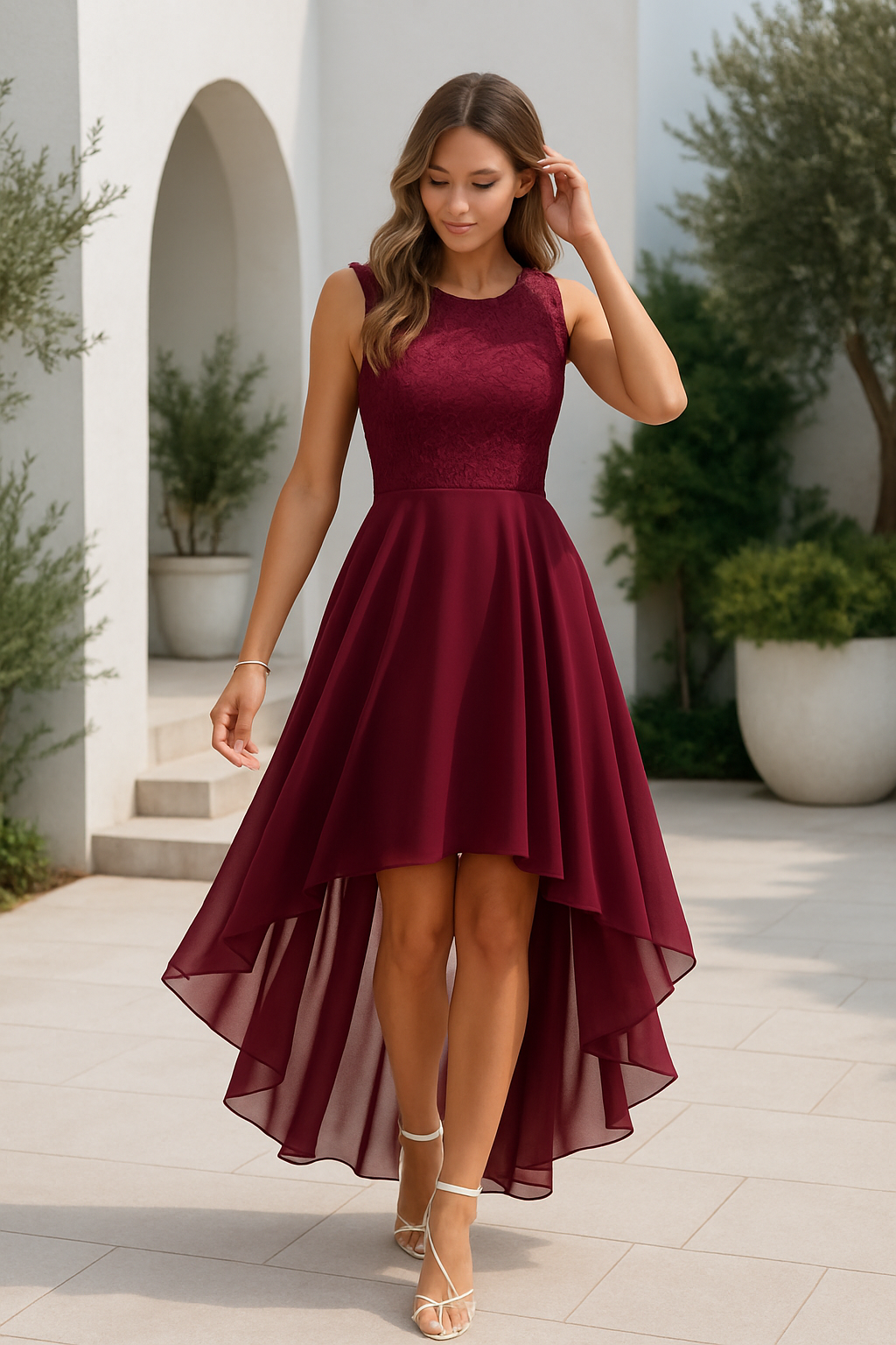 Women’s Wedding Guest High-Low Elegant Dress