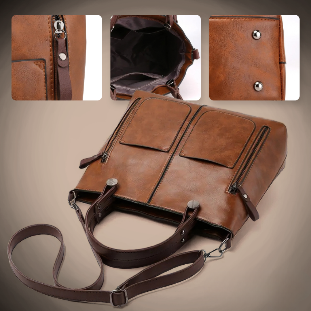 Rexelle™ | Vintage Tote with Side Pockets