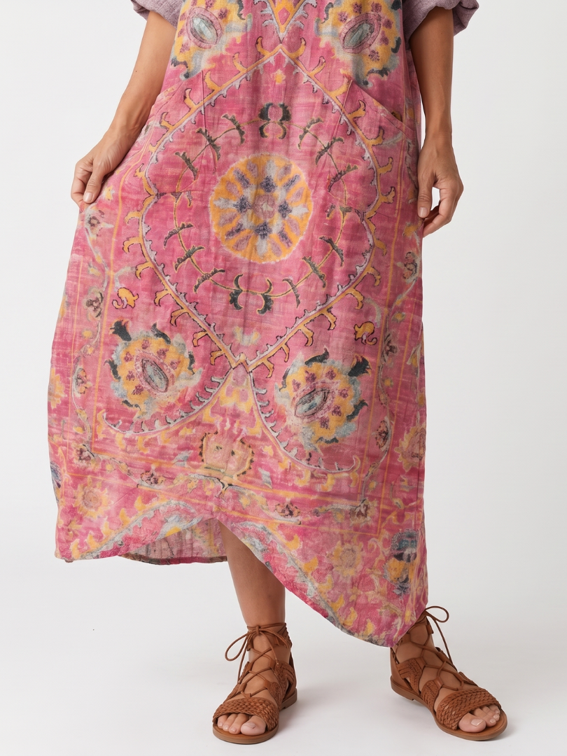 Marvelle™ | Abstract Print Relaxed Pocket Midi Dress