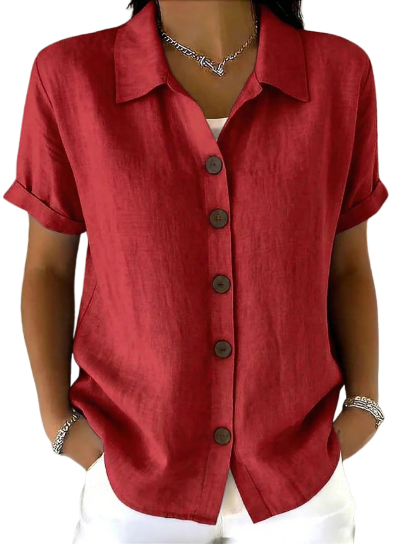 Tilda™ | Relaxed Short Sleeve Button-Front Shirt