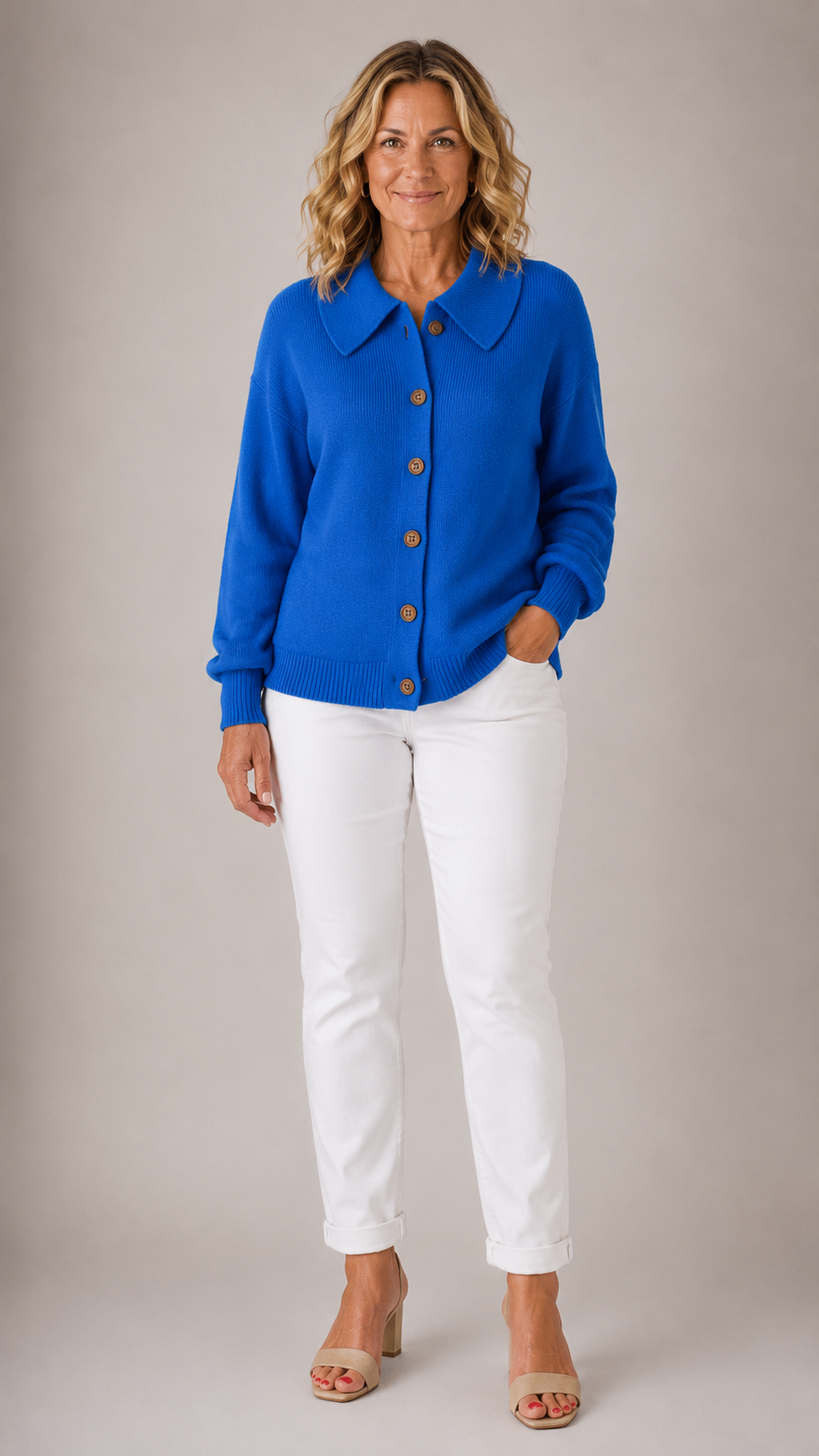 Oriana™ | Classic Collared Button-Up Cardigan