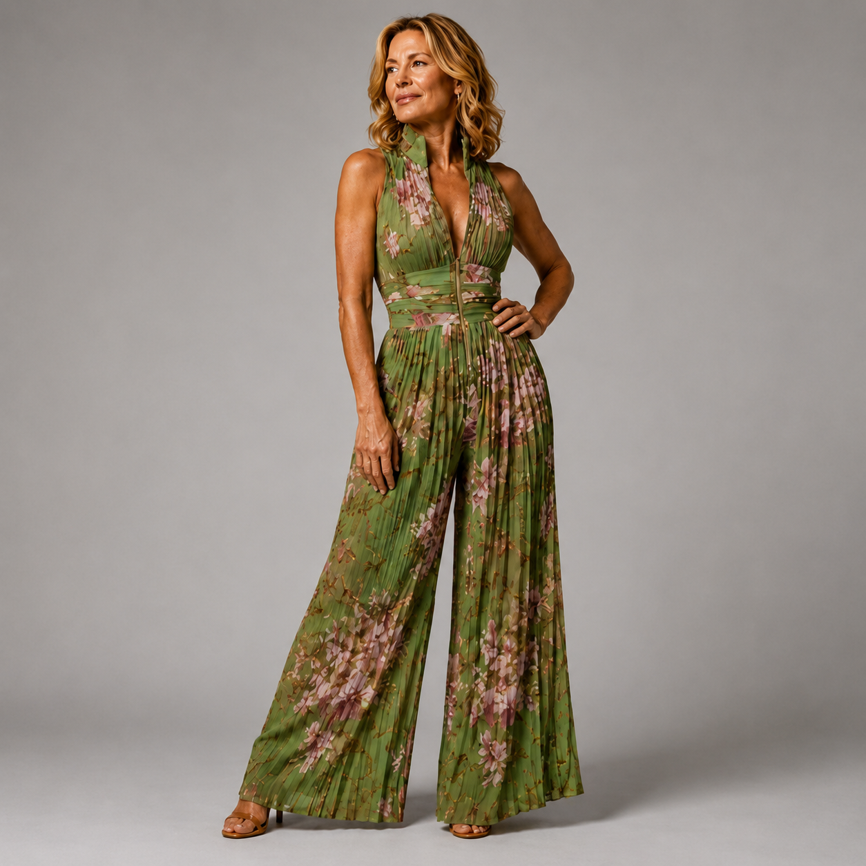 Dahlia™ | Floral Halter Wide-Leg Jumpsuit