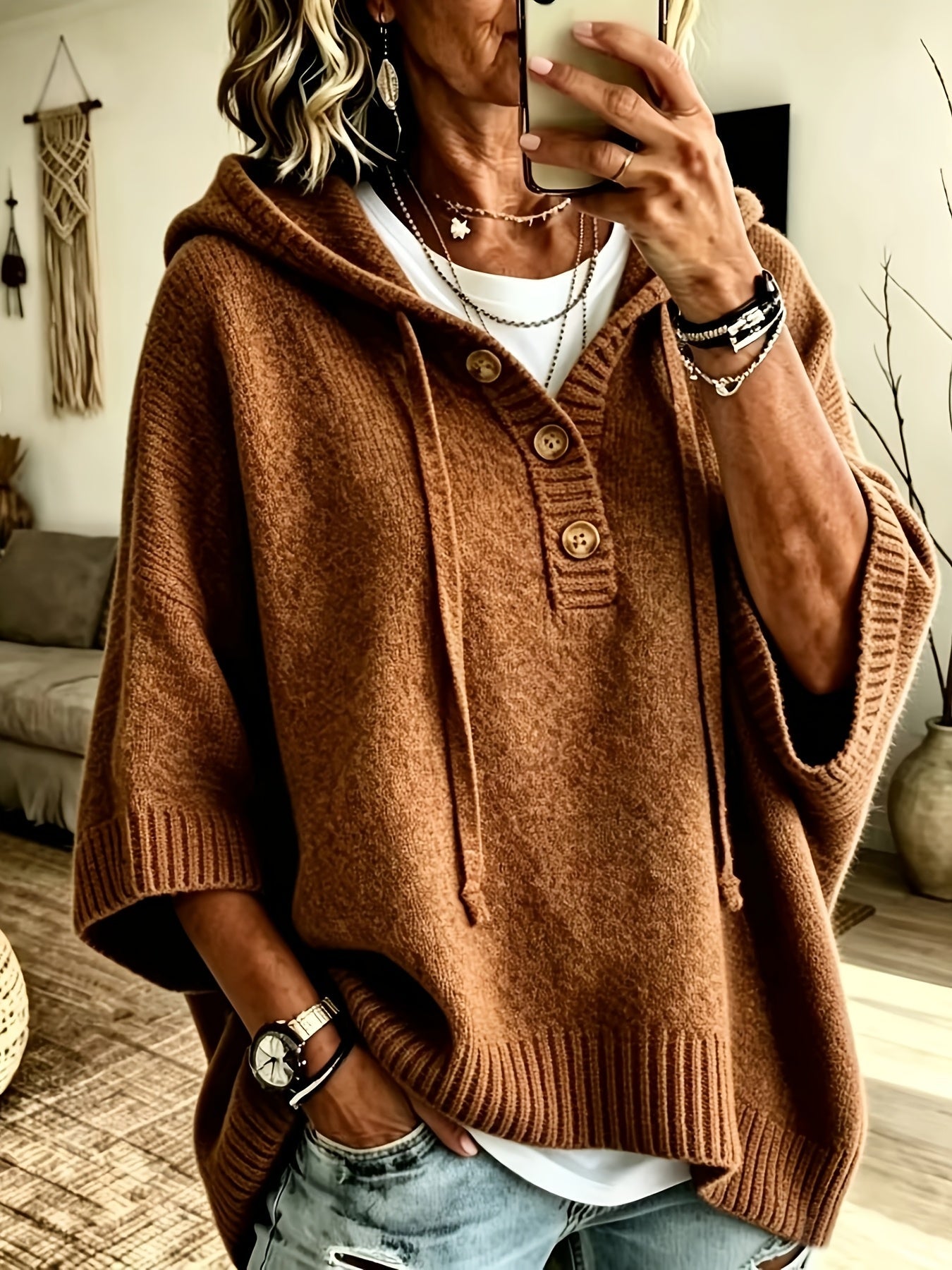 Mirabel™ | Hooded Cape Sweater
