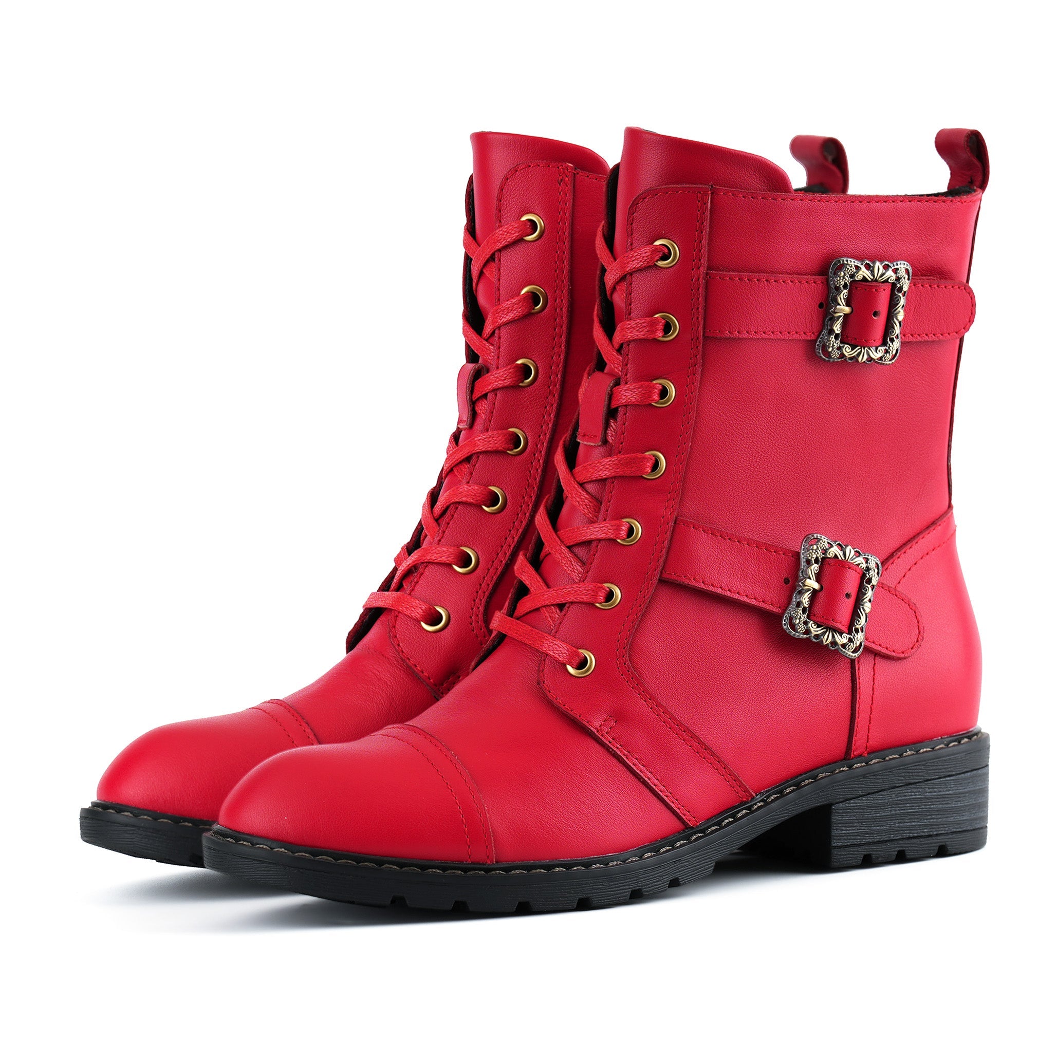 Orlena™ | Floral Lace-Up Ankle Boot