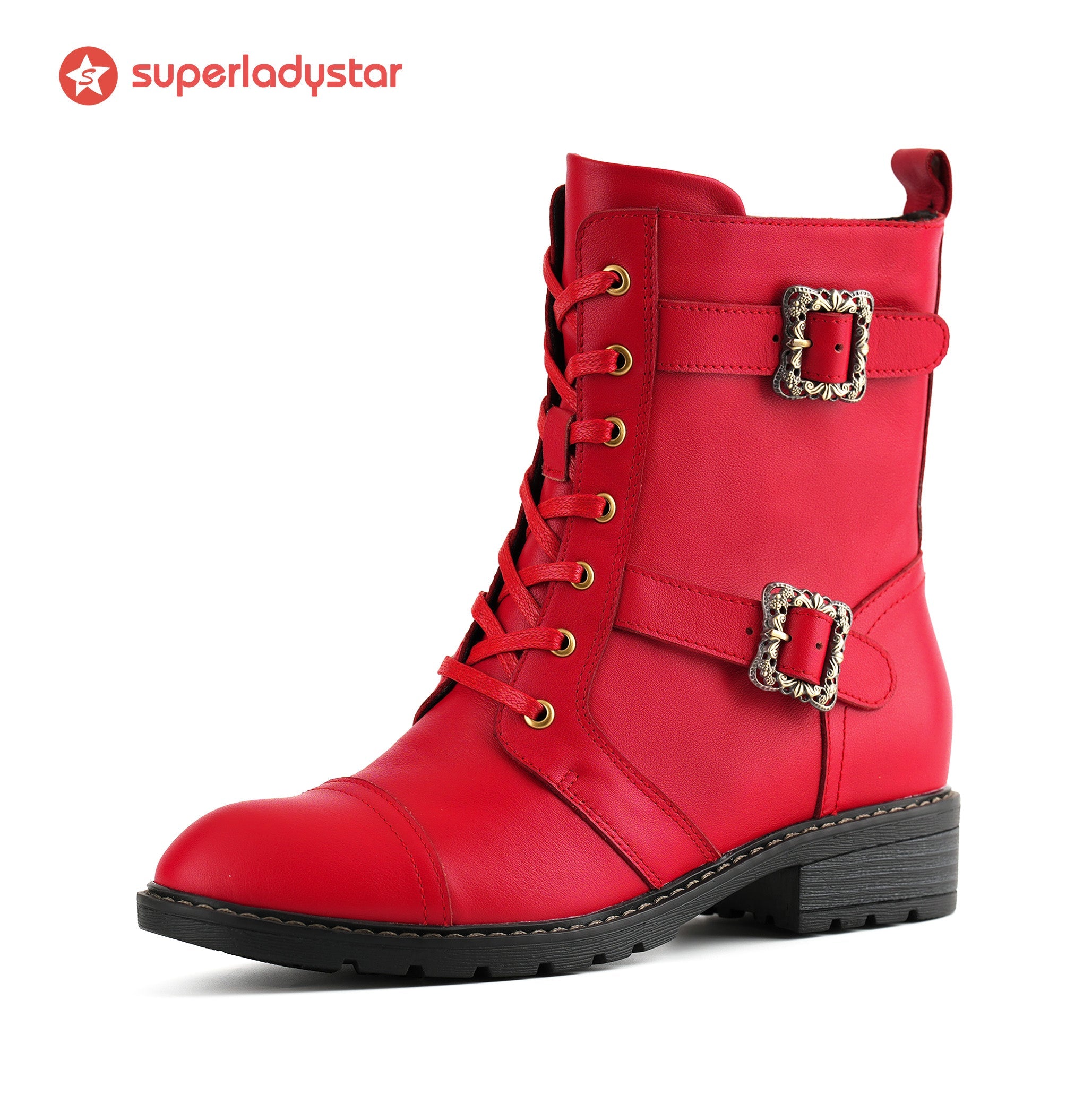 Orlena™ | Floral Lace-Up Ankle Boot